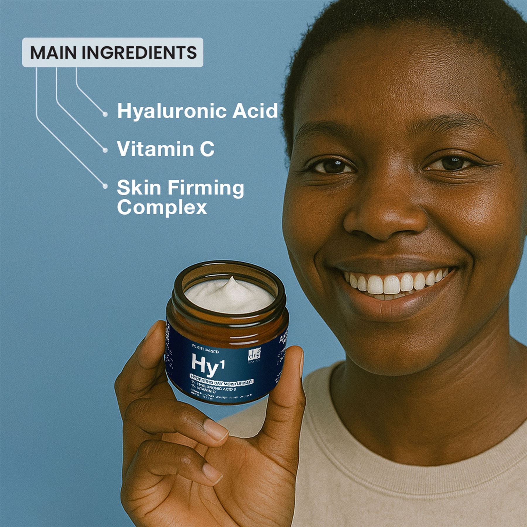 Hydrating Day Moisturiser with 1% Hyaluronic Acid & 1% Vitamin C 60ml