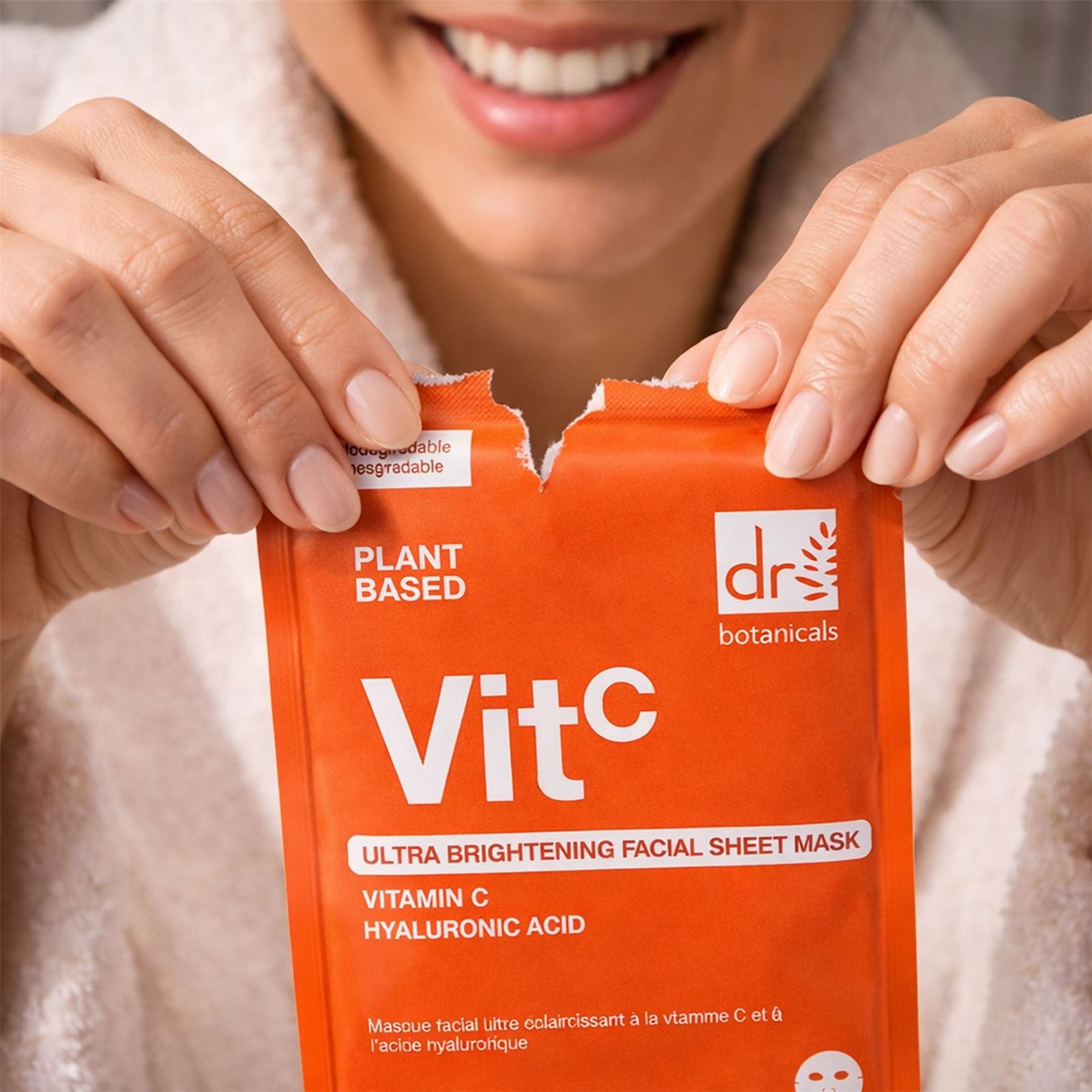 Dr Botanicals Ultra Brightening Facial Mask with Vitamin C and Hyaluronic Acid Pack of 10 Duo Set