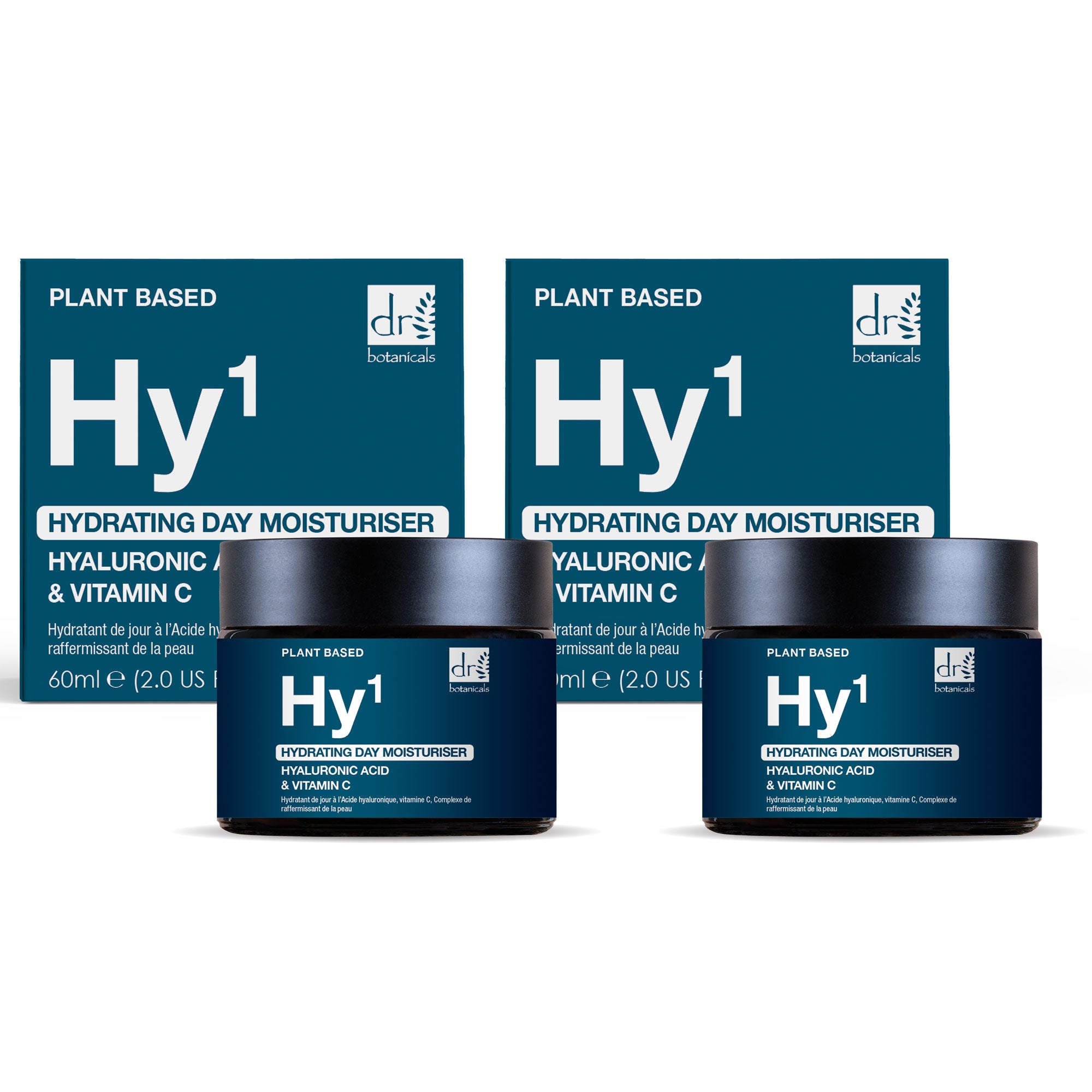 Hydrating Day Moisturiser with 1% Hyaluronic Acid & 1% Vitamin C 60ml Duo Set
