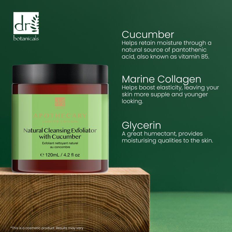 Natural Cleansing Exfoliator with Cucumber 120ml