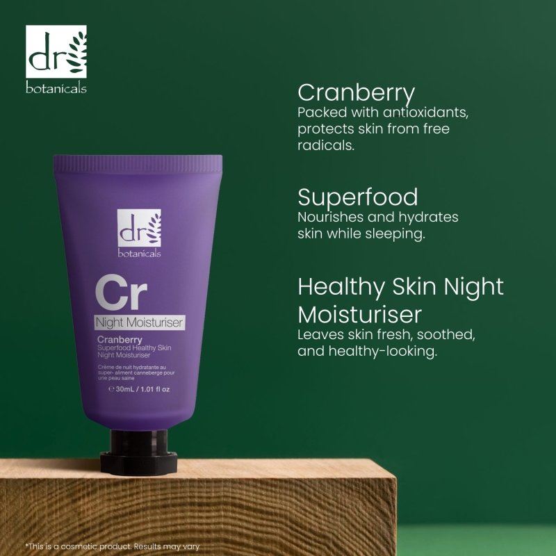 Cranberry Superfood Crema Hidratante de Noche Piel Saludable 30ml