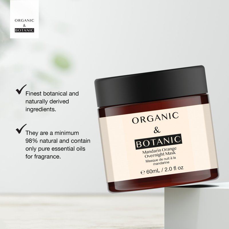 Mandarin Orange Brightening Overnight Mask - 60ml - Revitalizing & Hydrating with Vitamin C & Sea Buckthorn for Radiant, Even-Toned Skin