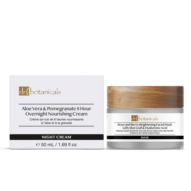 Dr Botanicals Rose & Berry Brightening Facial Mask & Evening Primrose Face/Neck Cream