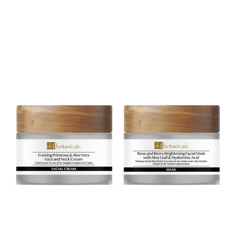 Dr Botanicals Rose & Berry Brightening Facial Mask & Evening Primrose Face/Neck Cream