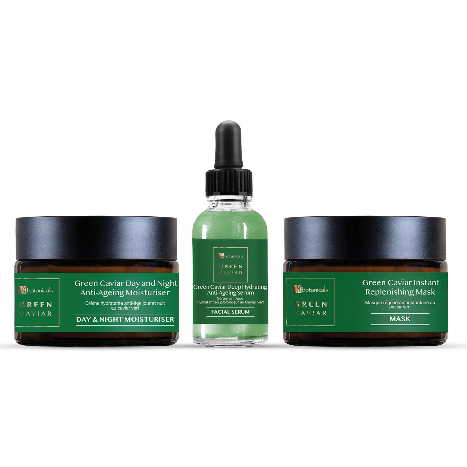 Green Caviar Serum, Night Moisturiser and Mask