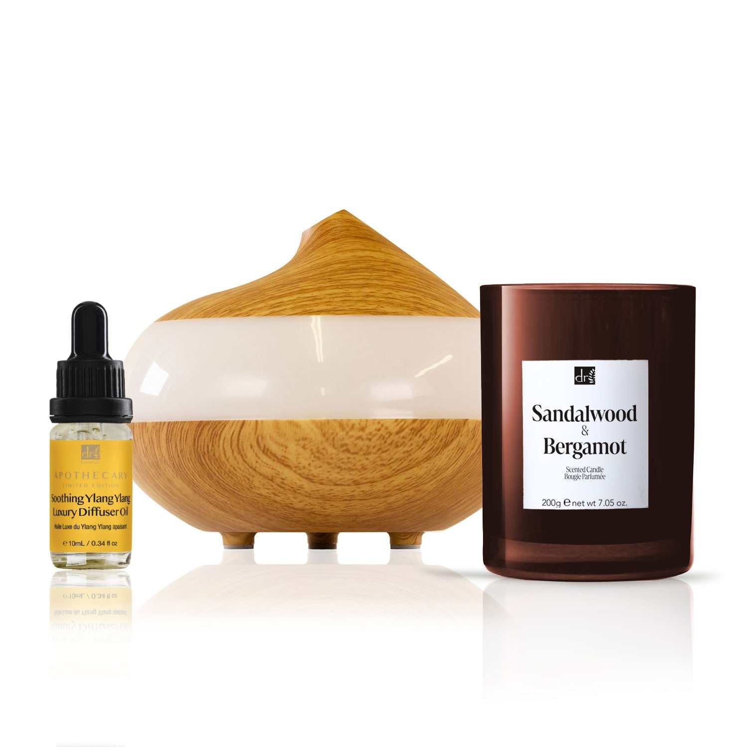 Dr Botanicals Christmas Relaxtion Ylang Ylang Diffuser Kit with Sandalwood & Bergamot Candle