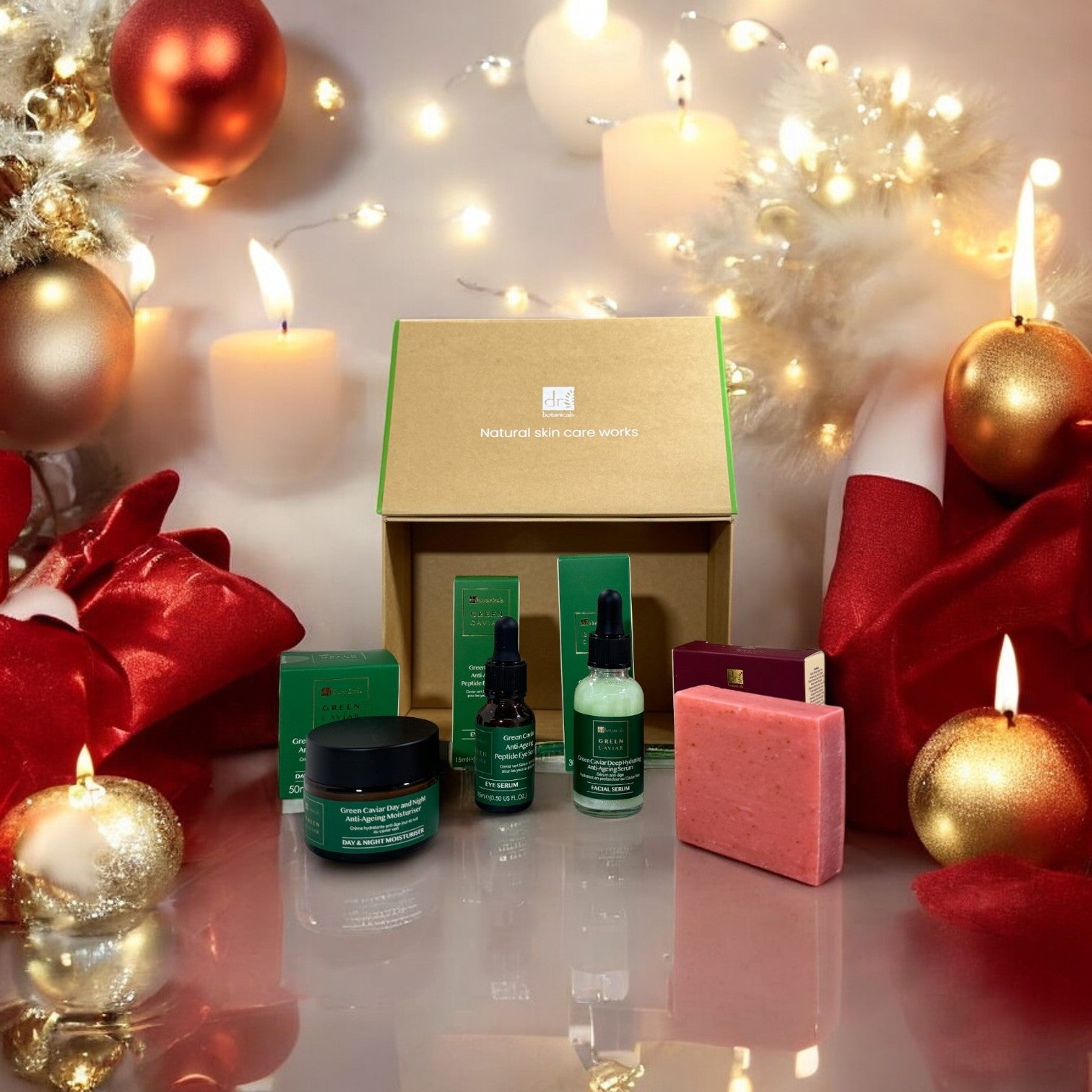 Dr Botanicals Anti-Ageing Green Caviar Morning Skincare Christmas Gift Set