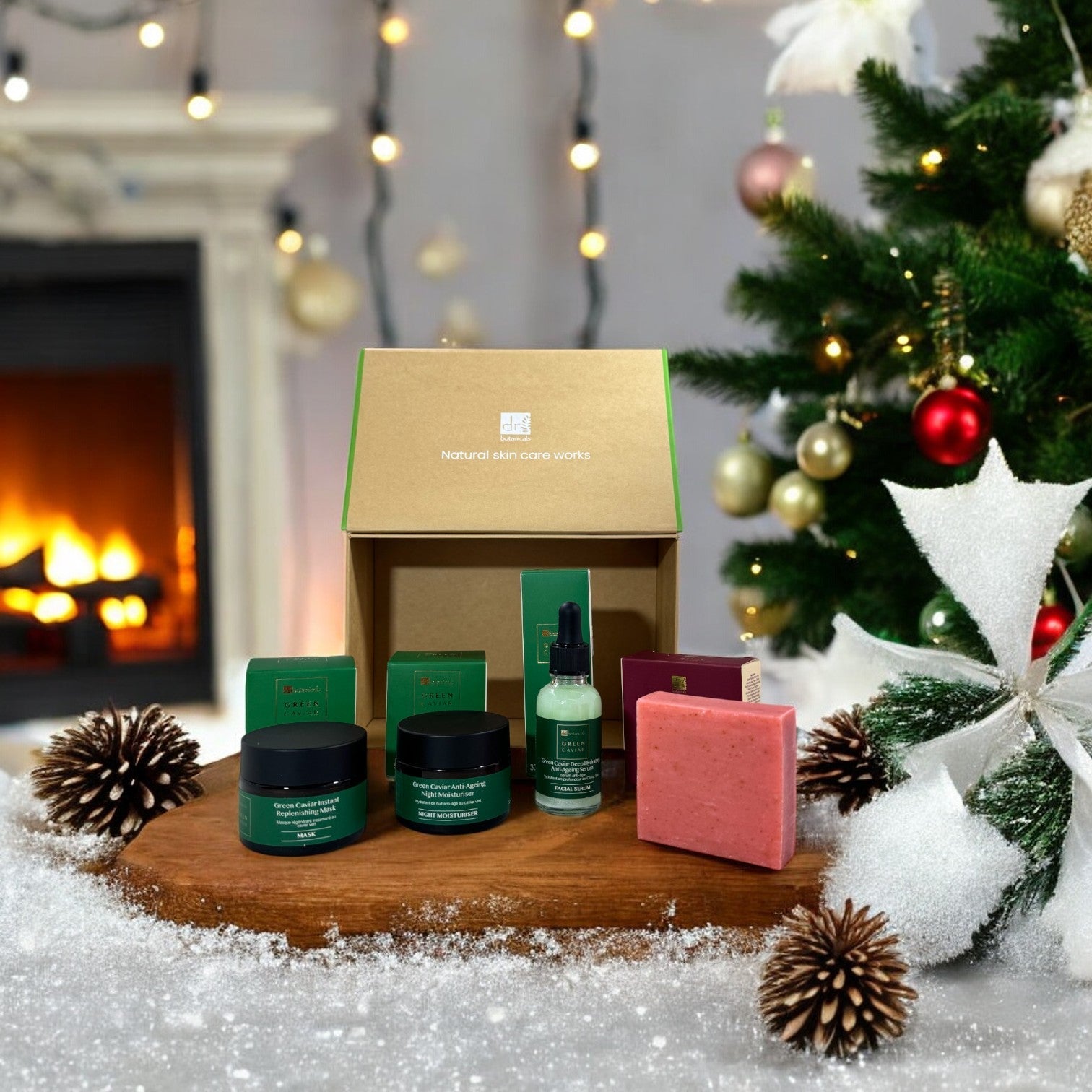 Dr Botanicals Anti-Ageing Green Caviar Night Skincare Christmas Gift Set