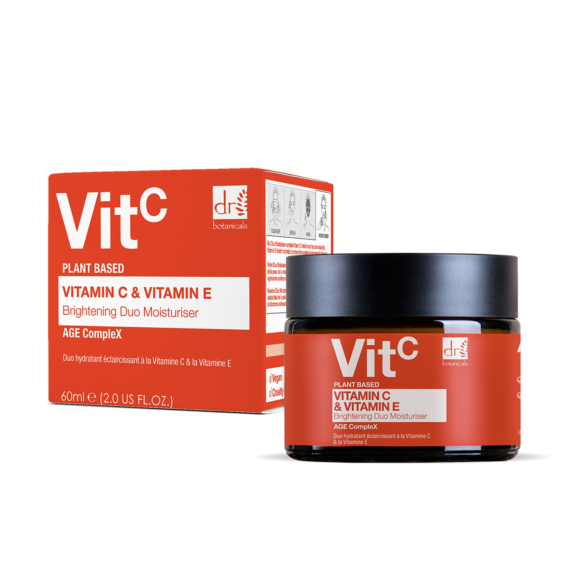 Vitamin C & Hyaluronic Acid Anti-ageing Facial Serum 30ml + Vitamin C & Vitamin E Brightening Anti-ageing Duo Moisturiser 60ml
