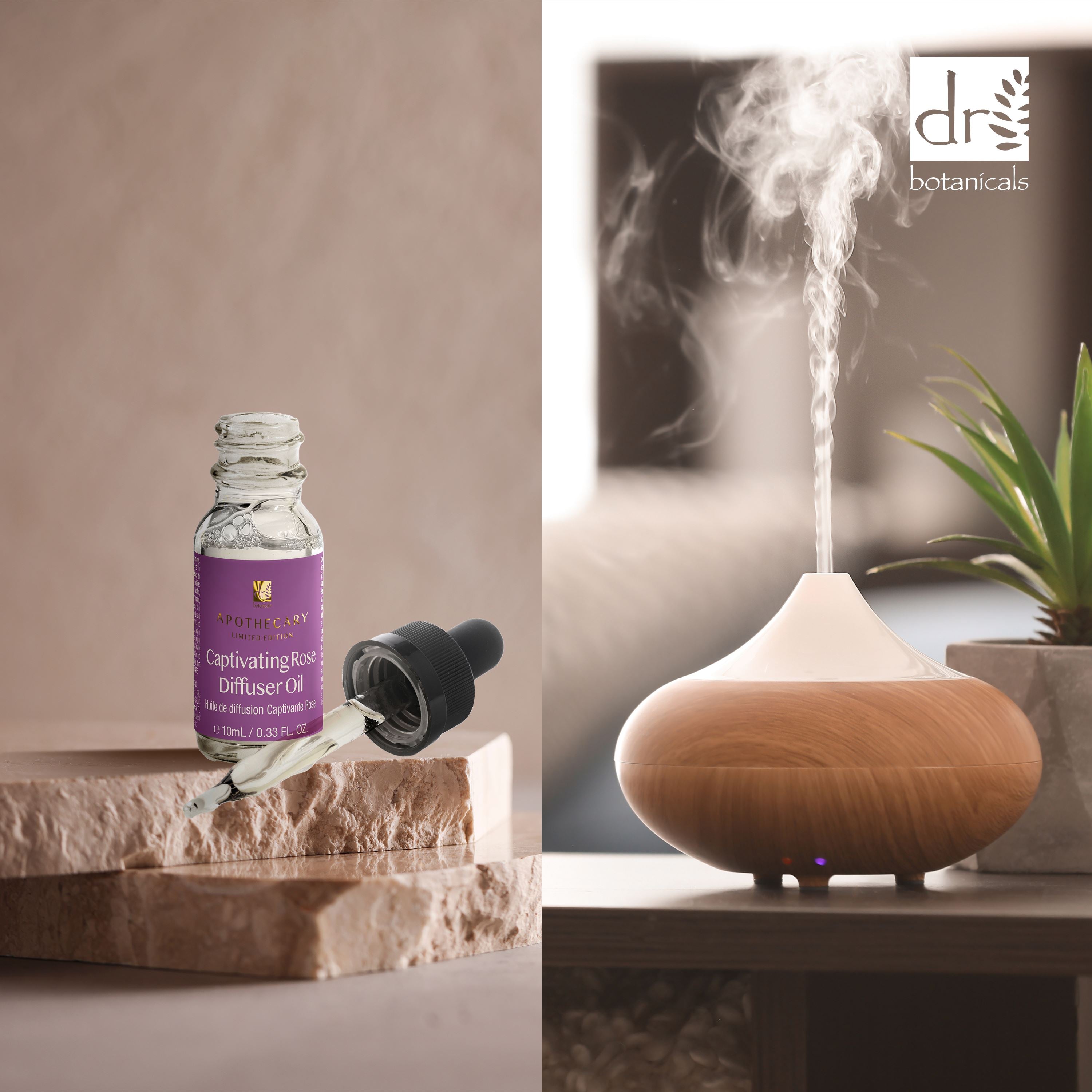 Dr Botanicals Premium 5 In 1 Aromatherapy Captivating Rose Diffuser Kit