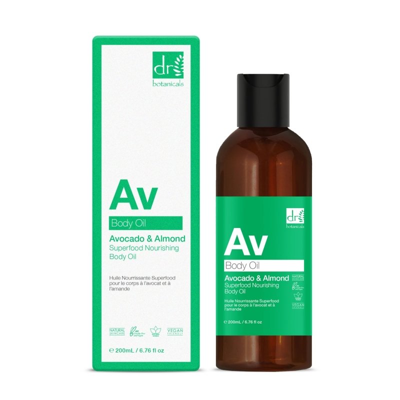 Avocado & Almond Superfood Nourishing Body Oil 200ml - Dr Botanicals