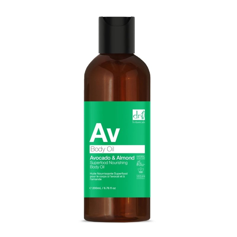 Avocado & Almond Superfood Nourishing Body Oil 200ml - Dr Botanicals