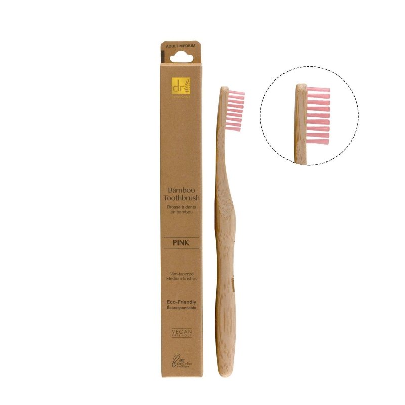 Bamboo Toothbrush Pink - Dr Botanicals