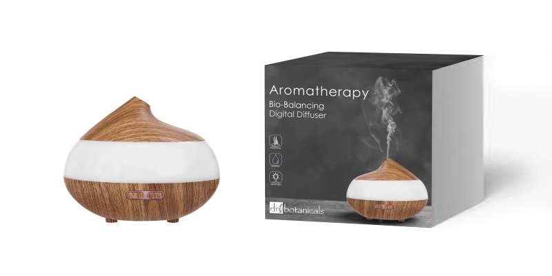 Bio - Balancing Wooden Aroma Digital Diffuser Clear Panel (EU Plug) - Dr Botanicals