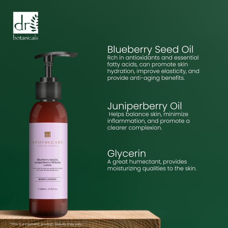 Blueberry Seed & Juniperberry Oil Body Lotion 200ml - Dr Botanicals