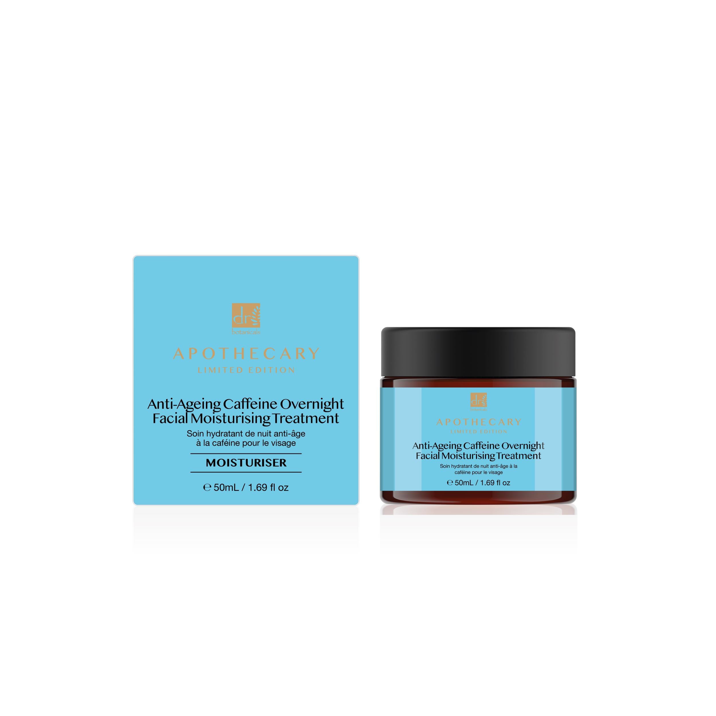 Anti-Ageing Caffeine Tratamiento Hidratante Facial de Noche 50ml + Tratamientos Únicos Hidratante de Día Anti-Edad Reparador y Restaurador de Algas Marinas 
