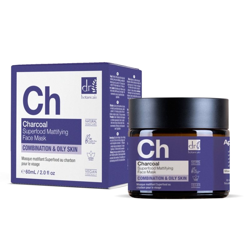 Charcoal Superfood Mattifying Face Mask 60ml - Dr Botanicals