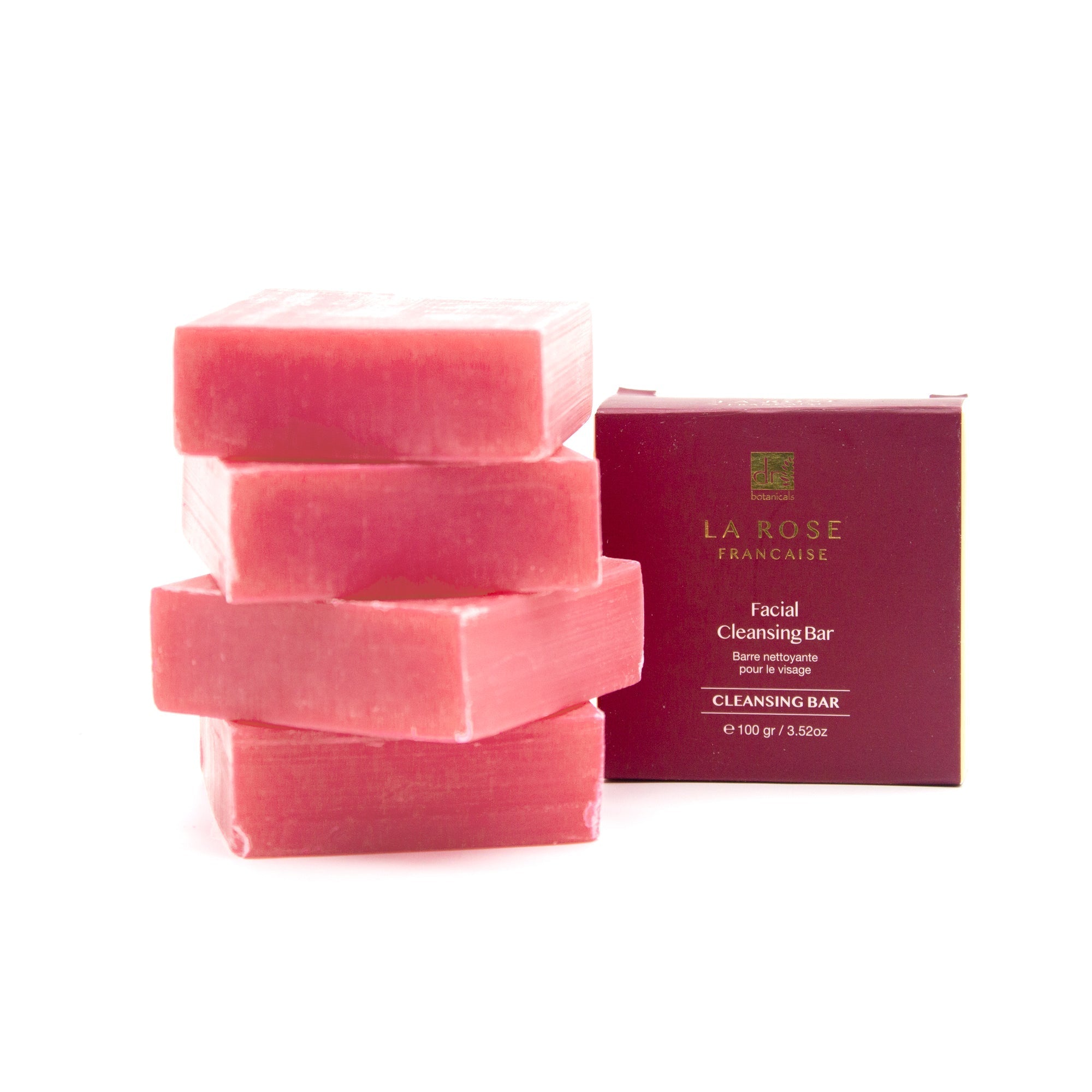 Dr Botanicals La Rose Francaise Facial Cleansing Bar 100g Twin Value Savings Pack