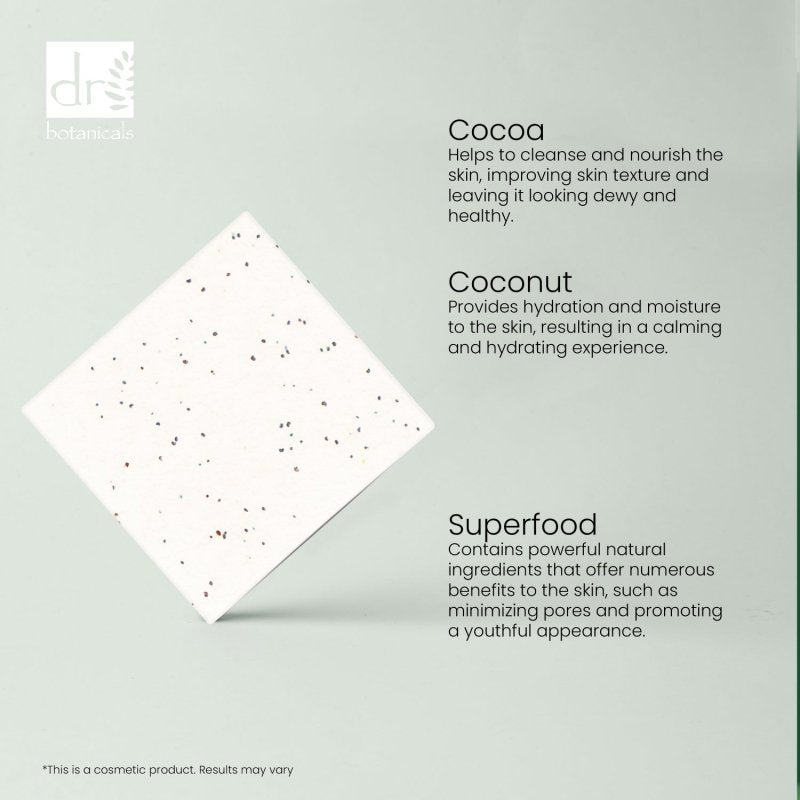 Cocoa And Coconut Superfood Facial Cleansing Bar 100g - Dr Botanicals