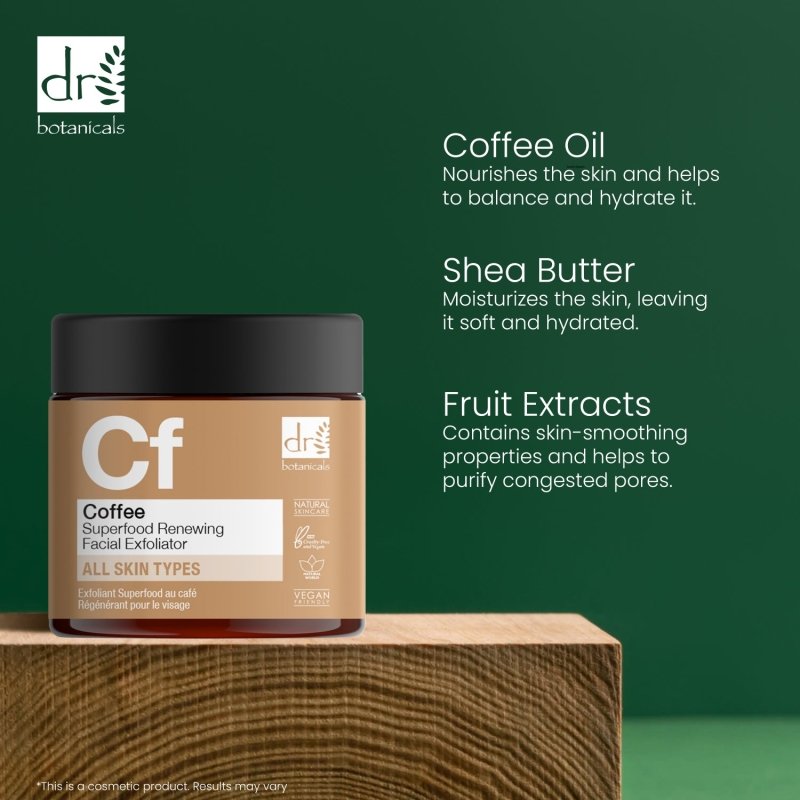 Coffee Superfood Renewing Facial Exfoliator 60ml - Dr Botanicals