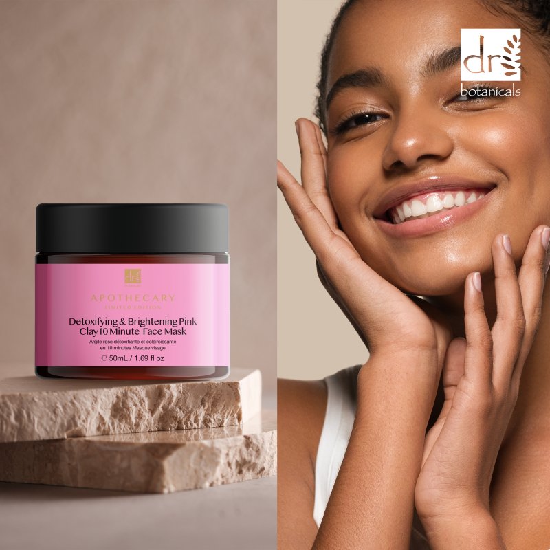 Detoxifying & Brightening Pink Clay 10 Minute Face Mask 50ml - Dr Botanicals