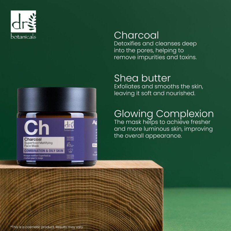 Charcoal Superfood Mattifying Face Mask 60ml