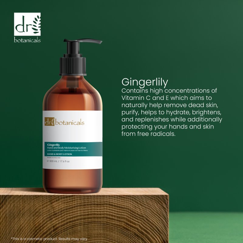 Gingerlily Hand & Body Moisturising Lotion 500ml - Dr Botanicals