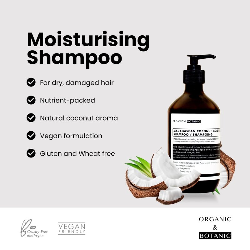 Madagascan Coconut Moisturising Shampoo 500ml - Dr Botanicals