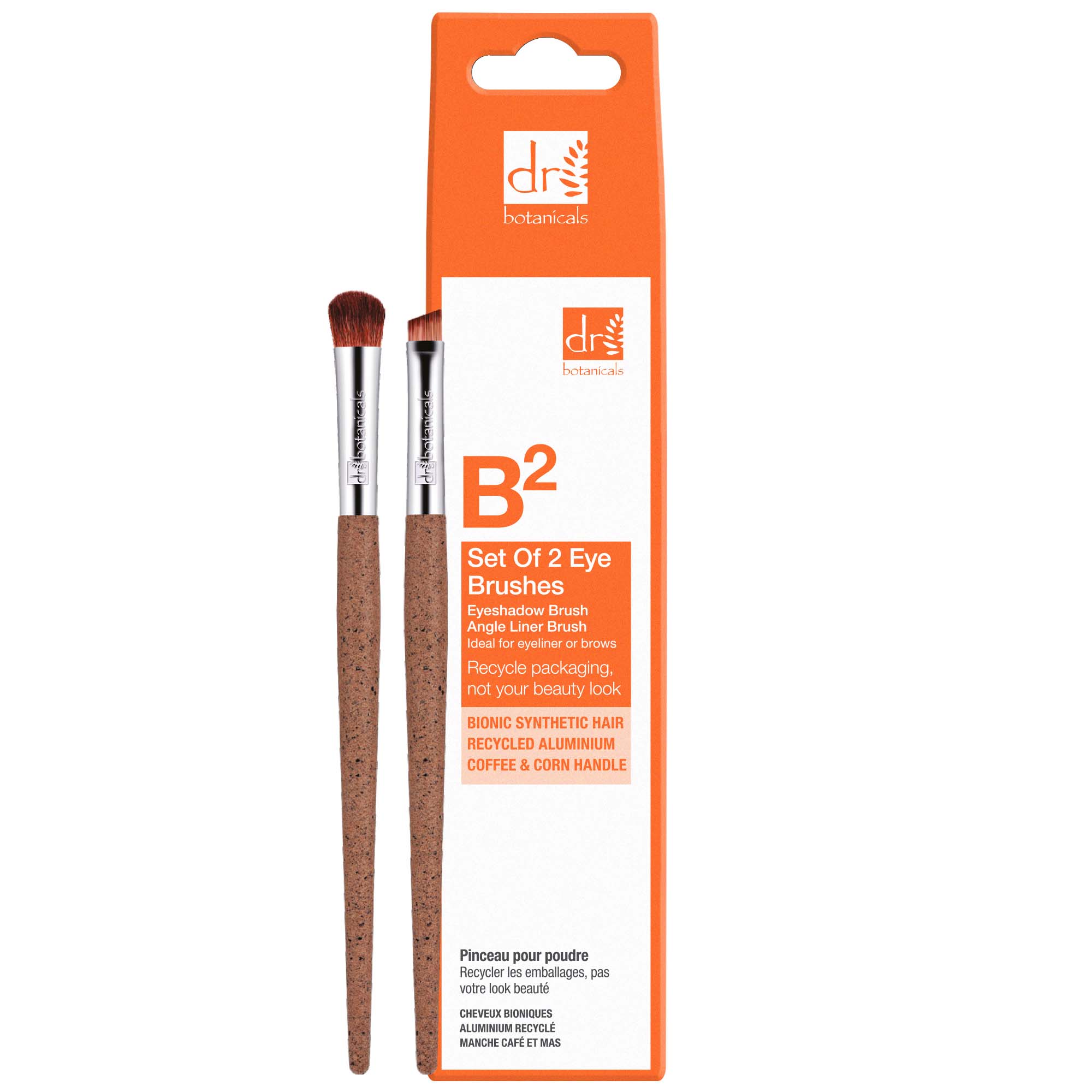 Dr Botanicals Coffee Ground Set Of 2 Eye Brushes Twin Value Savings Pack