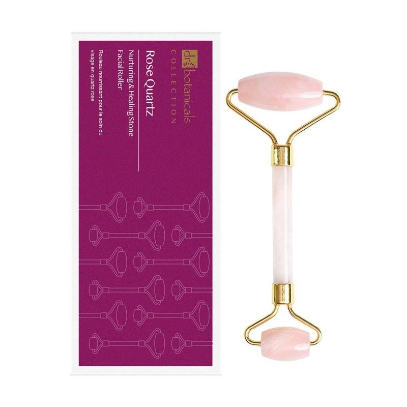 Rose Quartz Nurturing & Healing Stone Facial Roller (Rose Gold Handle) - Dr Botanicals