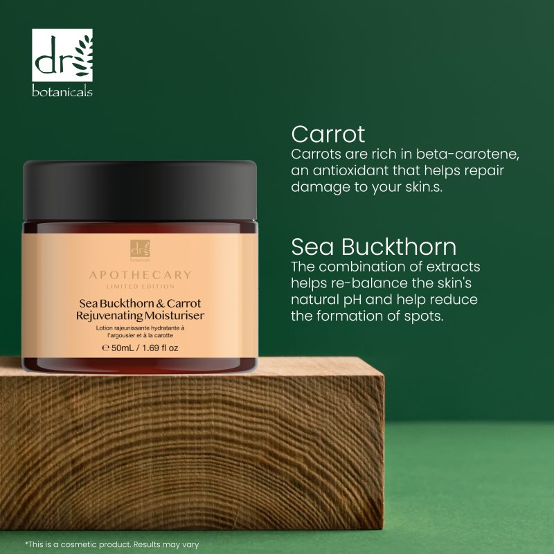 Sea Buckthorn & Carrot Rejuvenating Moisturiser 50ml - Dr Botanicals