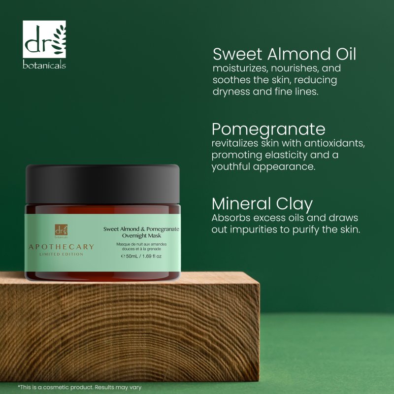 Sweet Almond & Pomegranate Overnight Mask 50ml - Dr Botanicals