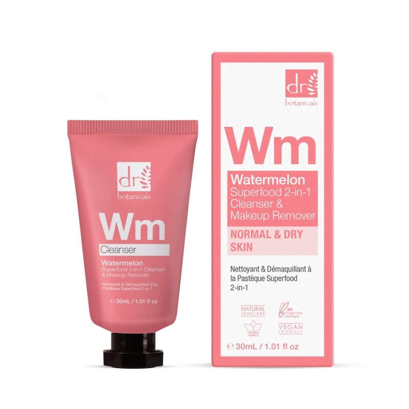 Watermelon Superfood 2 - In - 1 Cleanser & Makeup Remover 30ml - Dr Botanicals