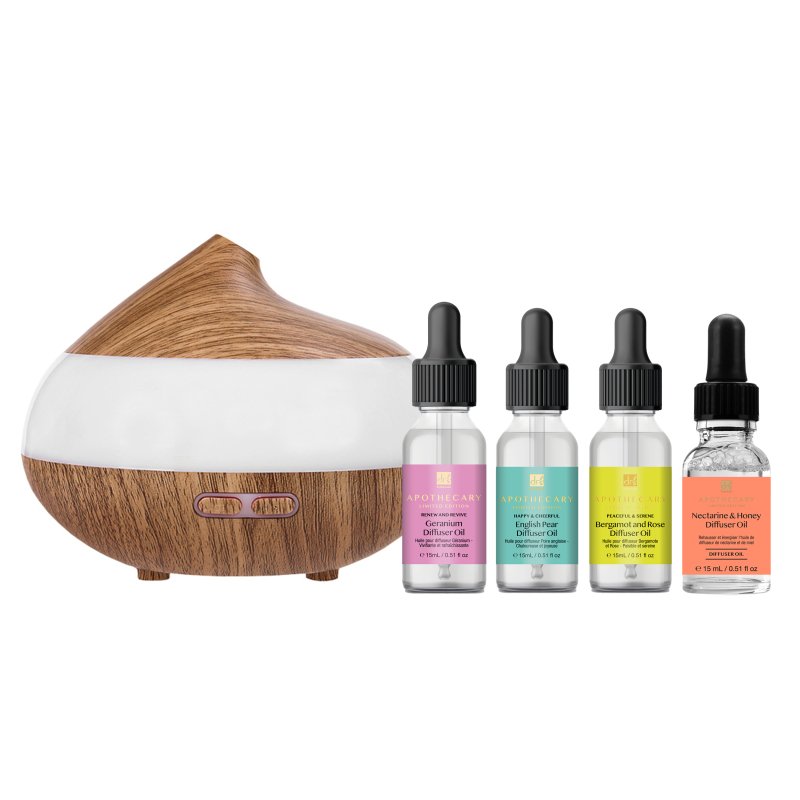 Wooden Aroma Diffuser + Oils Kit 4 pack - Dr Botanicals