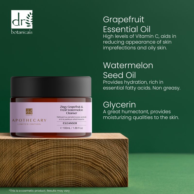 Zingy Grapefruit & Fresh Watermelon Cleanser 100ml - Dr Botanicals