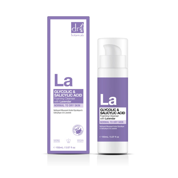 Dr Botanicals Glycolic & Salicylic Acid Foaming Cleanser with Lavender